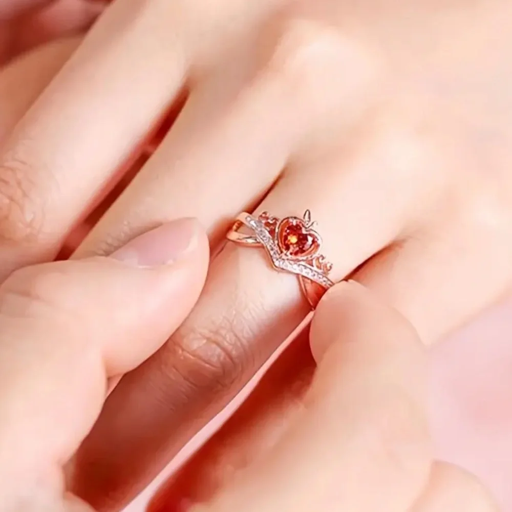 Red Apple Crown Ring, Snow White Ring, Poison Apple Ring